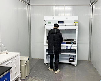 蝶莱为湖南XX新材料公司提供智能无管道通风柜，保障实验人员健康